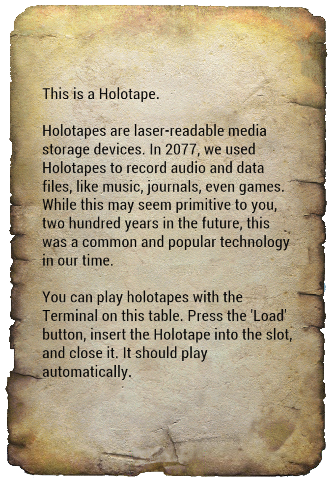 Fallout 76 holotapes - Independent Fallout Wiki