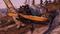 FO76 Crashed biplane Toxic Valley 1.png