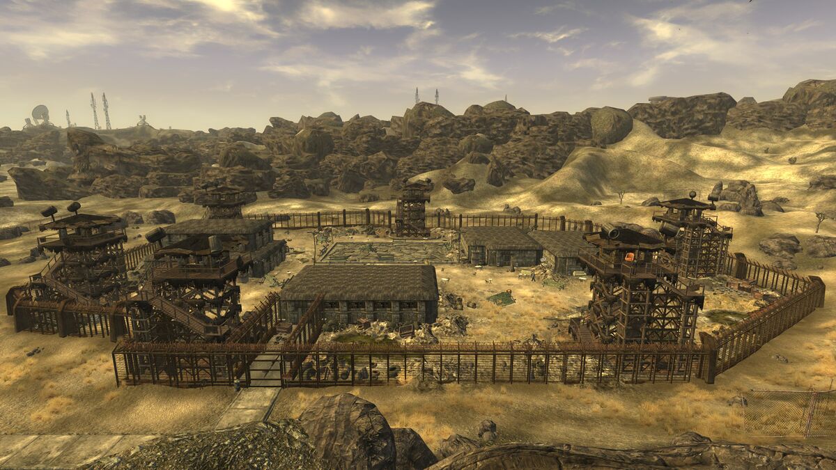 Want to get to new Vegas safely level 1? Just follow the blue line from  Sloan to Neils shack, then head north around the outer canyons to the NCR  shack to get